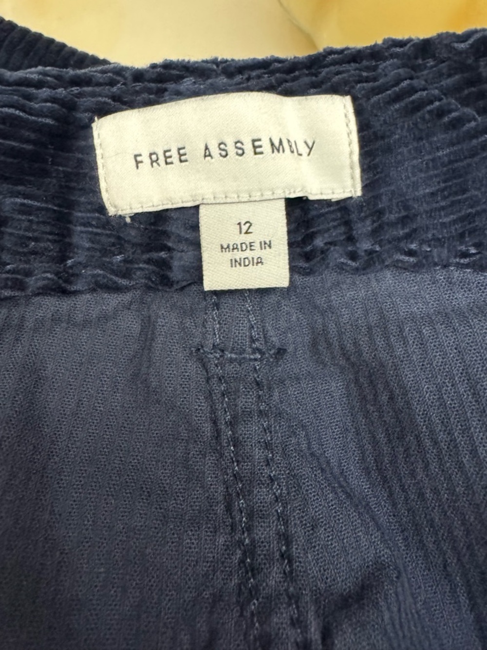 Free Assembly Corduroy High Waisted cropped wide leg pants size 12 - Picture 4 of 4